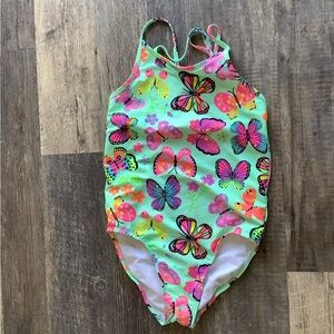 Size 14 swimsuit with blue butterflies